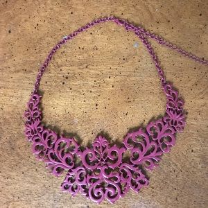 Magenta statement necklace